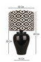 Opviq BK102 Lámpara de Mesa de Cerámica y Terciopelo Multicolor